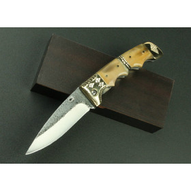 Forging Flowers Folding Knife Camping Accessory with Brass + Ox Horn Handle UDTEK01390